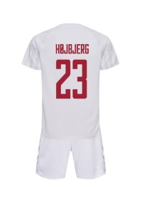 Danmark Pierre-Emile Hojbjerg #23 Babyklær Borte Fotballdrakt til barn VM 2022 Korte ermer (+ Korte bukser)